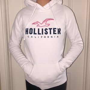Hollister Logo White Hoodie